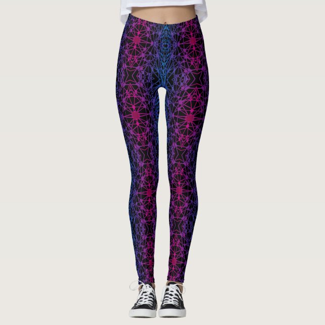 Luminous Cross Lines 01 x4 bw Black BG Leggings (Vorderseite)