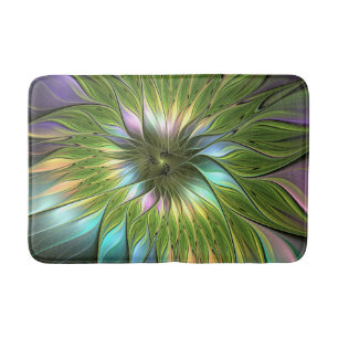 Luminous Fantasy Blume Fraktal Art Badematte