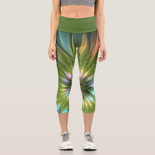 Luminous Fantasy Blume Fraktal Art Capri Leggings