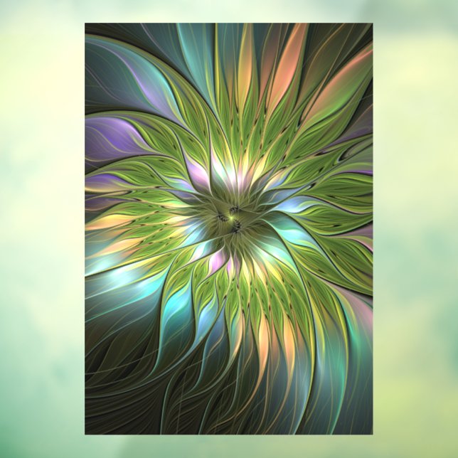 Luminous Fantasy Blume Fraktal Art Fensteraufkleber (Blatt 3)