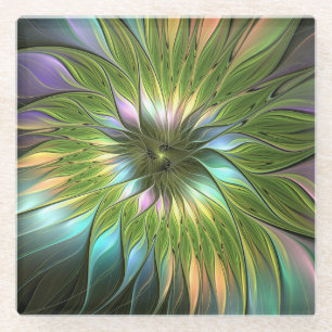 Luminous Fantasy Blume Fraktal Art Glasuntersetzer