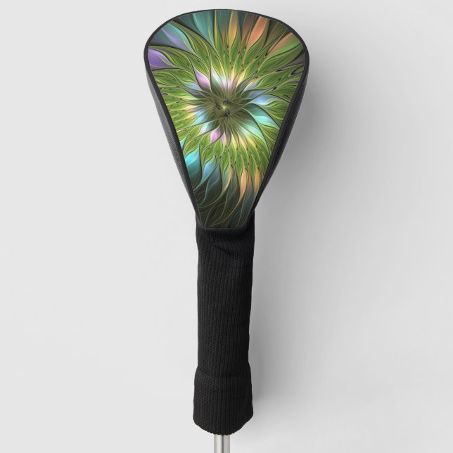Luminous Fantasy Blume Fraktal Art Golf Headcover (Vorderseite)