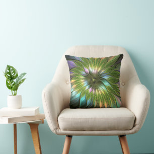 Luminous Fantasy Blume Fraktal Art Kissen