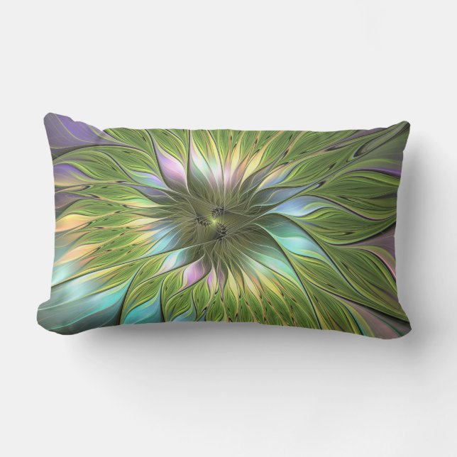 Luminous Fantasy Blume Fraktal Art Kissen Für Draußen (Vorderseite)