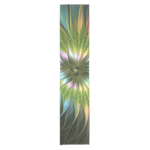 Luminous Fantasy Blume Fraktal Art Kurzer Tischläufer