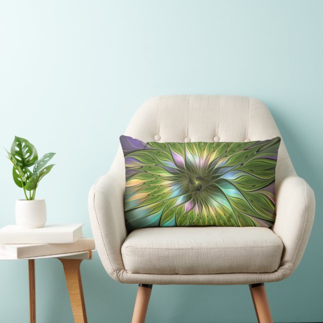 Luminous Fantasy Blume Fraktal Art Lendenkissen (Stuhl )