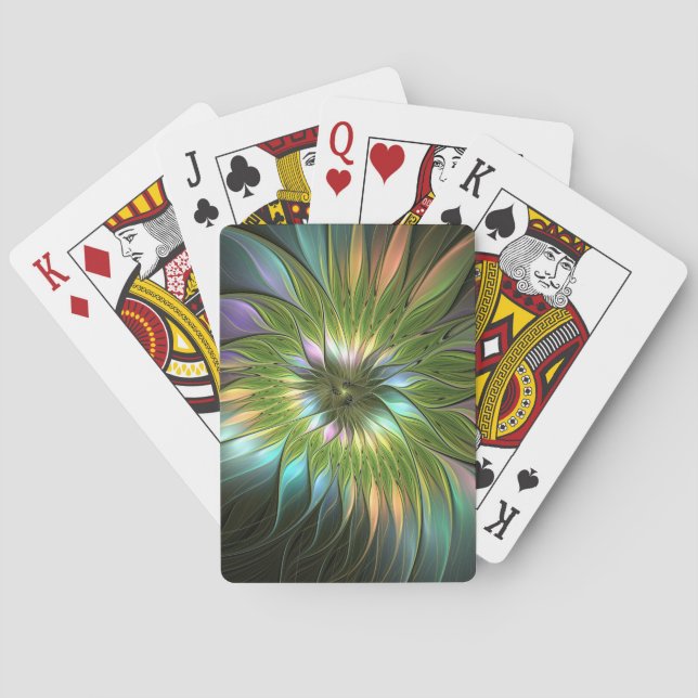 Luminous Fantasy Blume Fraktal Art Spielkarten (Rückseite)