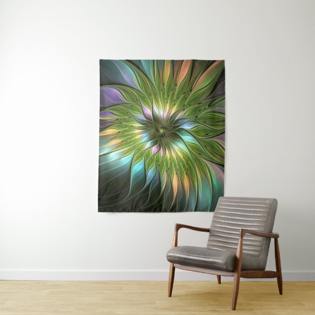 Luminous Fantasy Blume Fraktal Art Wandteppich (Beispiel)