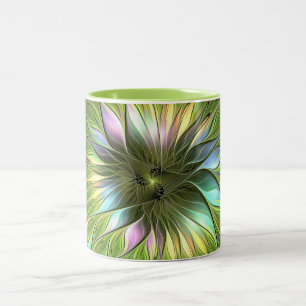 Luminous Fantasy Blume Fraktal Art Zweifarbige Tasse