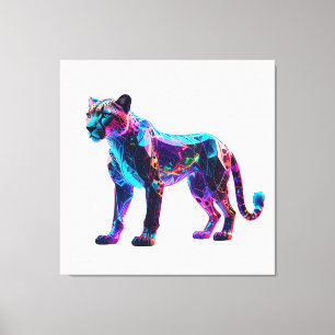 Luminous Glass Cheetah - Einzigartige Luxus-Zuhaus Leinwanddruck