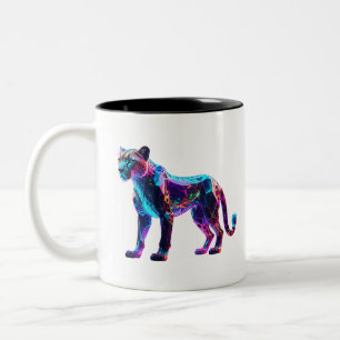 Luminous Glass Cheetah - Einzigartige Luxus-Zuhaus Zweifarbige Tasse