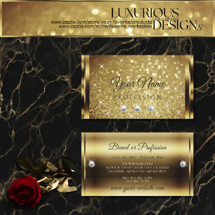 Luminous Gold Glitzer Sparkling Stars Diamanten Visitenkarte