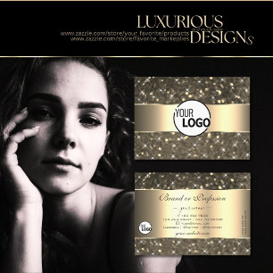 Luminous Gold Glitzer Stars Goldene Grenze und Log Visitenkarte