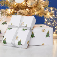Luminous Green Holiday Tree wrapping paper 