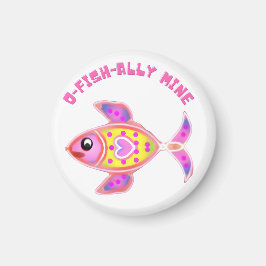 Luminous Heart Fish: Strahlende Neon Kawaii Meeres Magnet
