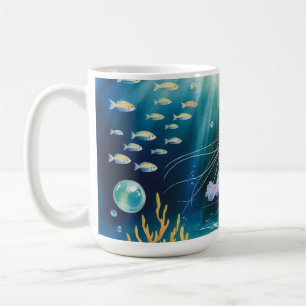 Luminous Jellyfish Underwater Scene Kaffeetasse