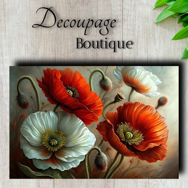 Luminous Poppies Decoupage Seidenpapier (Luminous Poppies Tissue Paper)