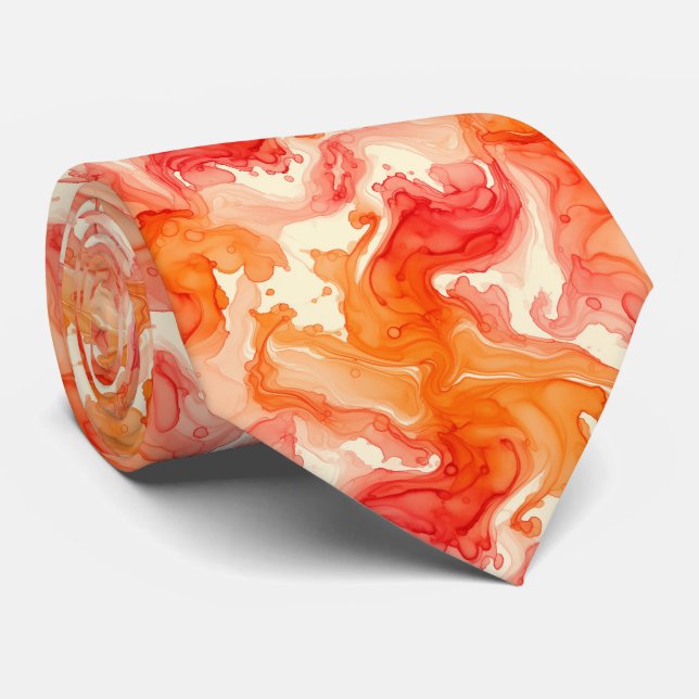 Luminous Sunset Glow Ink Wash Abstract Krawatte (Gerollt)