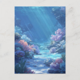 Luminous Tropical Underwater Coral Reef Postkarte