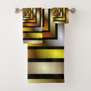Luminous Tunnel Colorful Trippy Fraktal Graphic Badhandtuch Set