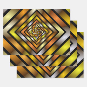 Luminous Tunnel Colorful Trippy Fraktal Graphic Geschenkpapier Set