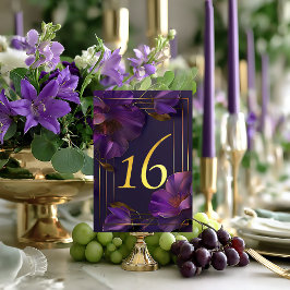 Luminous Violets Purple Wedding Table Number Card Tischnummer