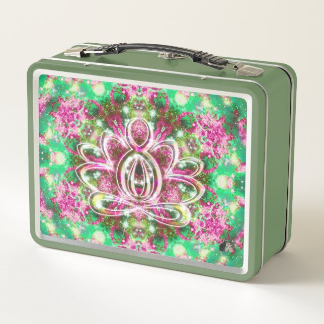 Luminous Zen Lotus Metall Brotdose (Rückseite)