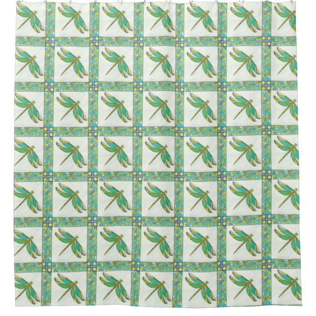 Luminy Pastel Dragonfly von Vanna Lam Duschvorhang (Vorderseite)