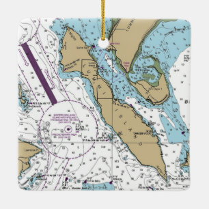 Lummi Island WA Chart Keramikornament