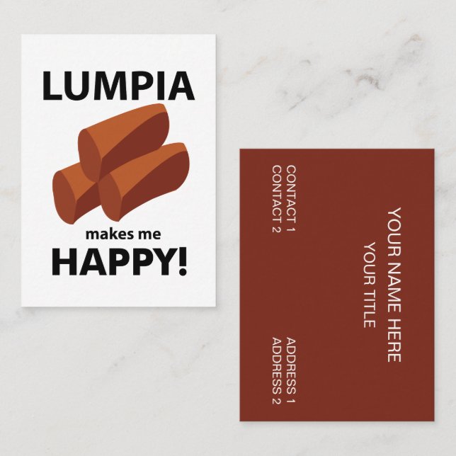 Lumpia macht mich glücklich Lumpia Visitenkarte (Vorne/Hinten)