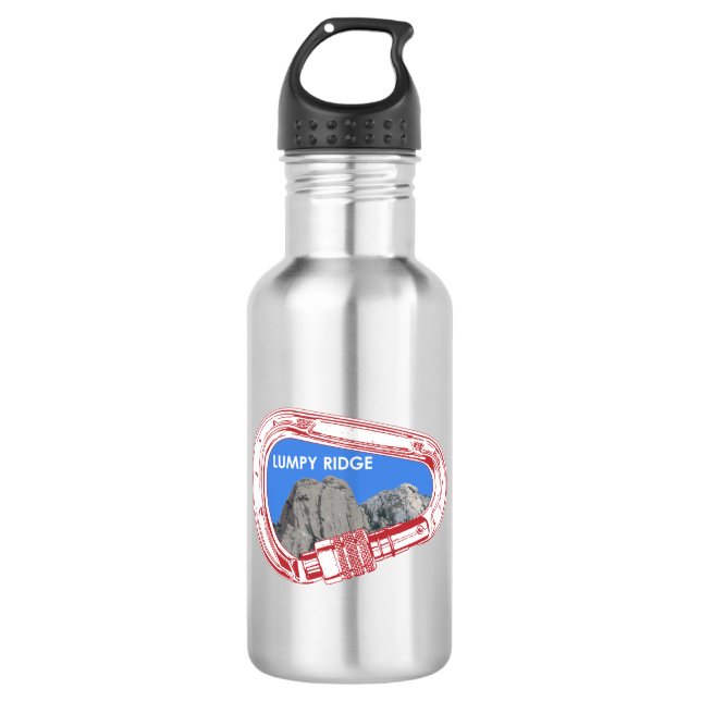 Lumpy Ridge Rock Klettersteig Carabiner Edelstahlflasche (Vorderseite)
