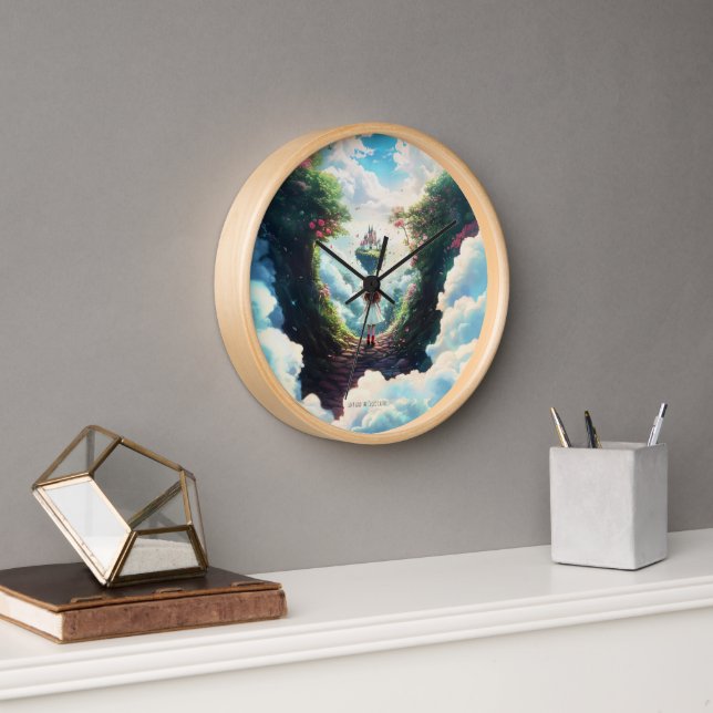 Luna et le château du Nuage - Horloge murale encha (Bureau)
