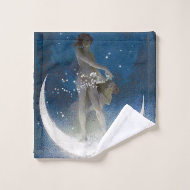 Luna Goddess at Night Scattering Stars (Gant de toilette)