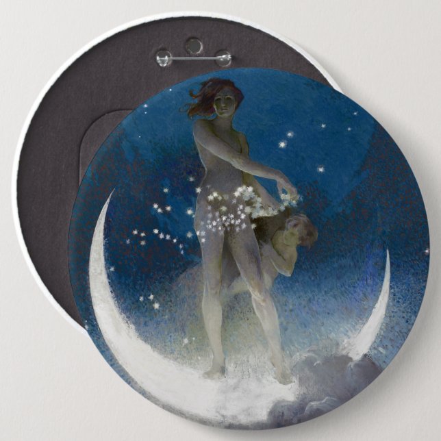 Luna Goddess auf den Nachts-Scattering Stars Button (Vorne & Hinten)