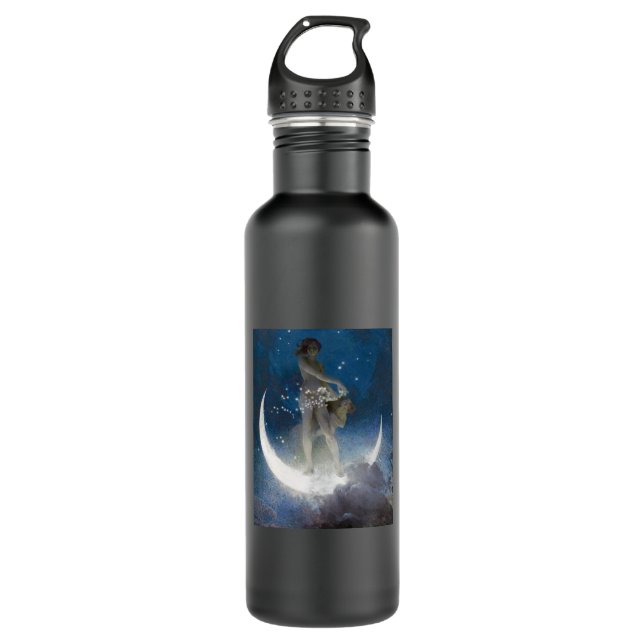 Luna Goddess auf den Nachts-Scattering Stars Edelstahlflasche (Vorderseite)