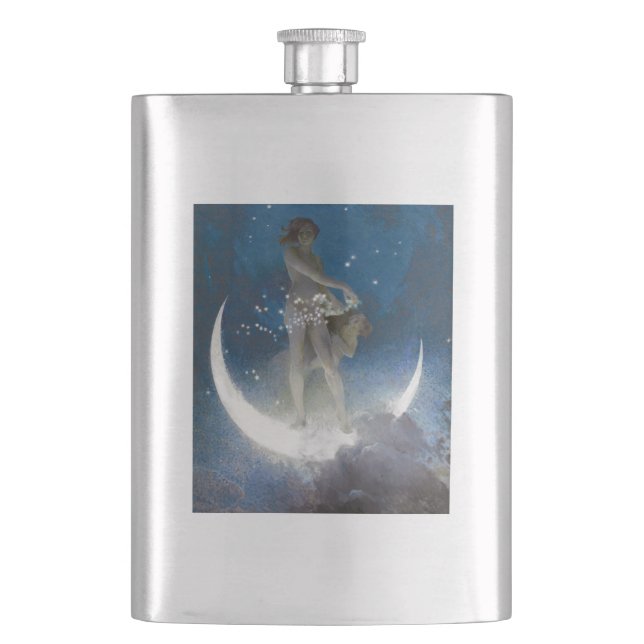 Luna Goddess auf den Nachts-Scattering Stars Flachmann (Vorderseite)