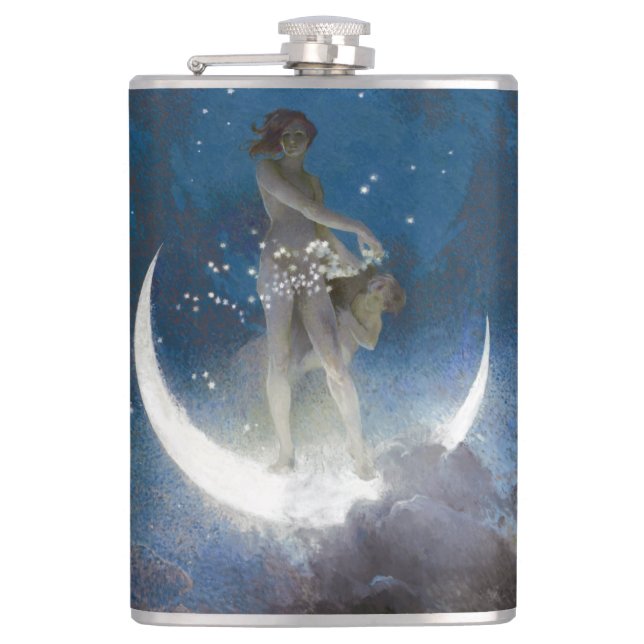 Luna Goddess auf den Nachts-Scattering Stars Flachmann (Vorderseite)