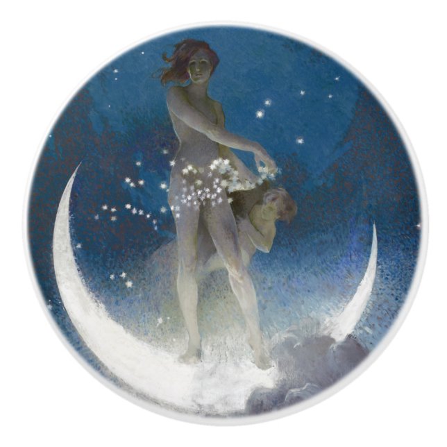 Luna Goddess auf den Nachts-Scattering Stars Keramikknauf (Vorderseite)