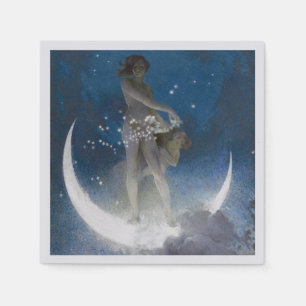 Luna Goddess auf den Nachts-Scattering Stars Serviette