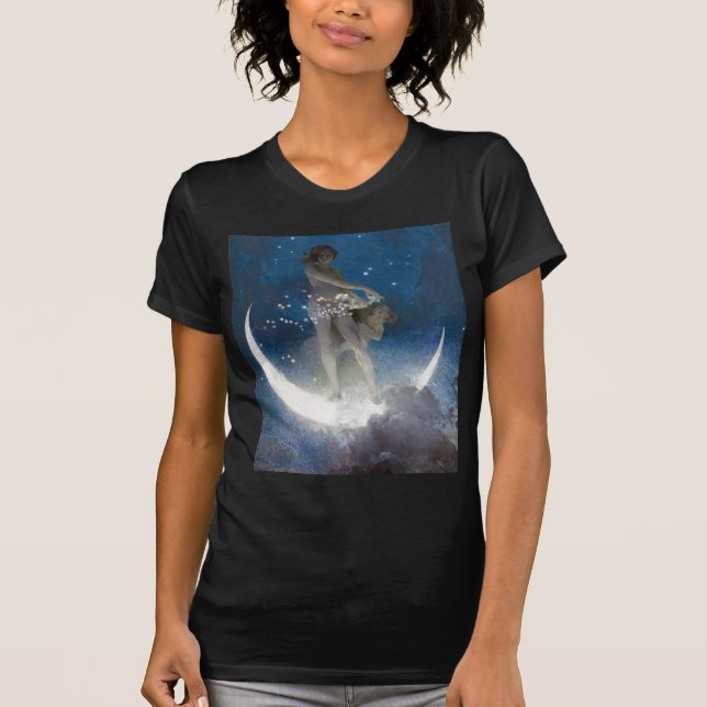 Luna Goddess auf den Nachts-Scattering Stars T-Shirt (Vorderseite)