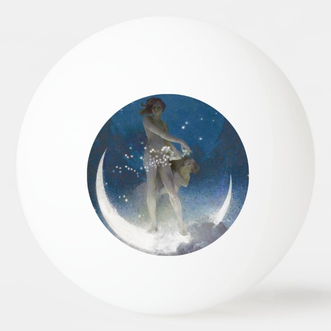 Luna Goddess auf den Nachts-Scattering Stars Tischtennisball (Vorderseite)