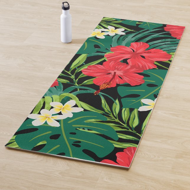 Luna Hibiskus Garden Hawaiian - Schwarz und Rot Yogamatte (Beispiel)