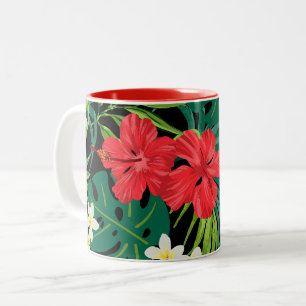 Luna Hibiskusgarten Hawaiian - Rot und Schwarz Zweifarbige Tasse