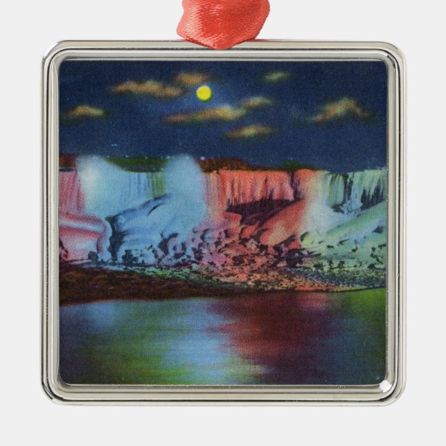Luna-Insel-Nachtansicht der neuen Silbernes Ornament (Vorne)