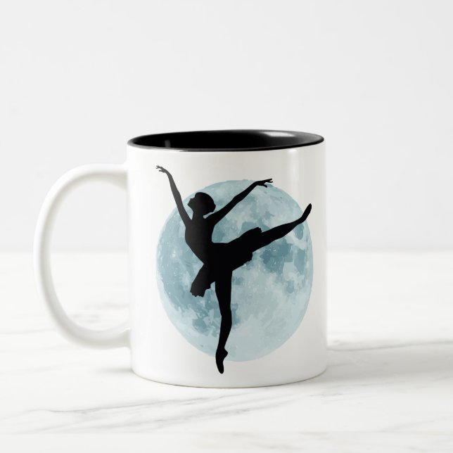 Luna llena y silueta de bailarina zweifarbige tasse (Links)
