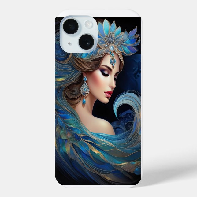 Luna Lovely Frauenprofil als Mond Case-Mate iPhone Hülle (Rückseite)