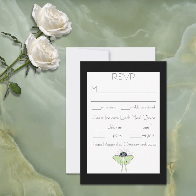 Luna Moon Moon Phases RSVP Karte (Von Creator hochgeladen)