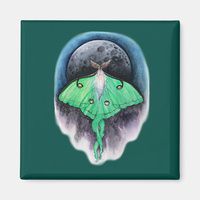 Luna Moon Moth Magnet (Vorne)
