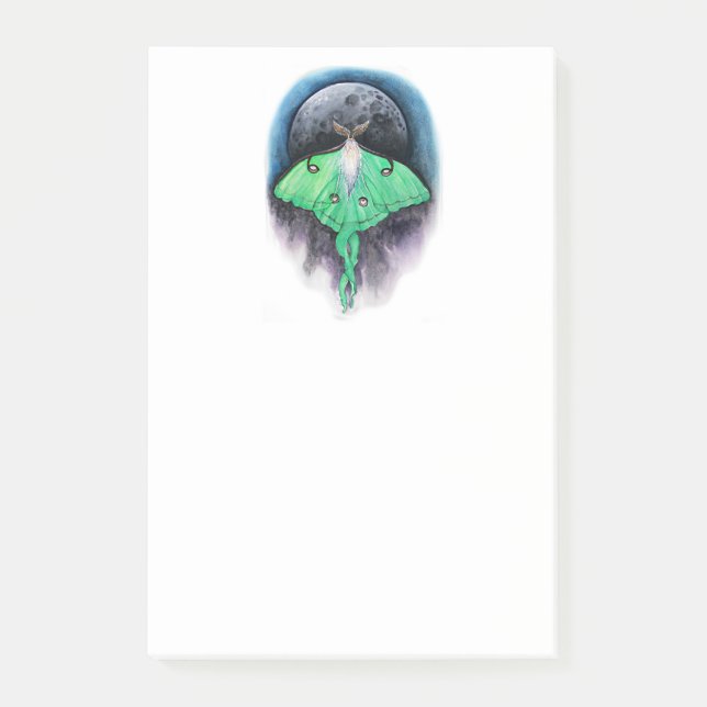 Luna Moon Moth Post-it Klebezettel (Vorderseite)