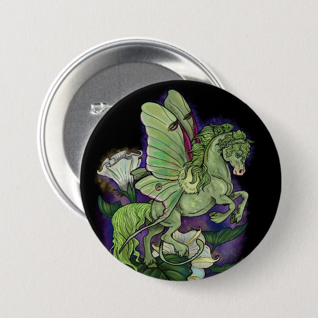 Luna Moonduster Moth Fairy Horst Button (Vorne & Hinten)